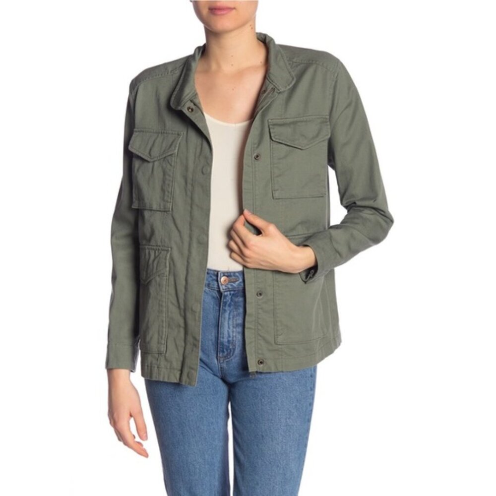 Vince Cotton Utility Jacket, Army Jacket, Loden Green, Size XS